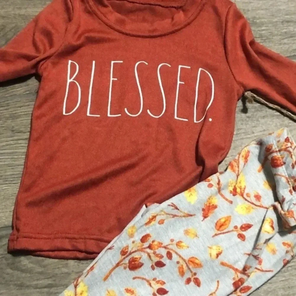 Rae Dunn girls BLESSED pajama set